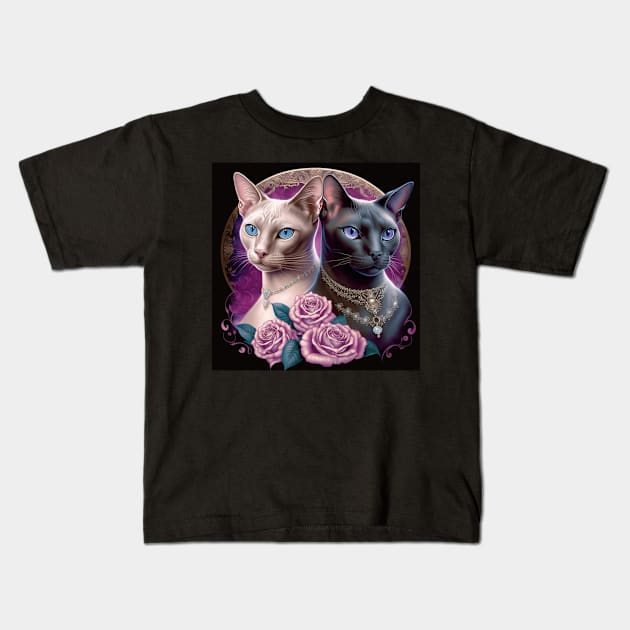 Royal Burmese Cats Kids T-Shirt by Enchanted Reverie